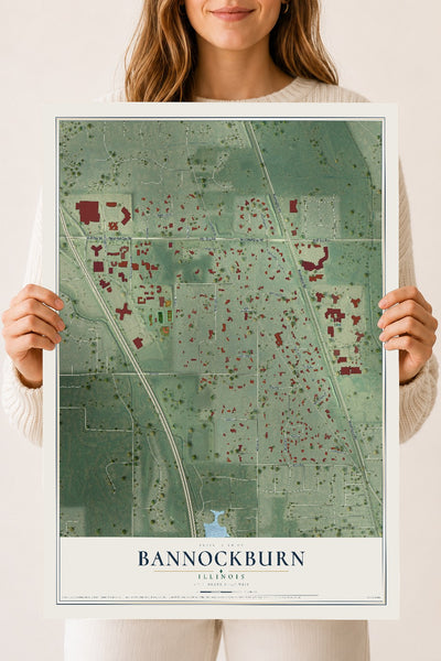 Map of Bannockburn, Illinois, 18 x 24 inch unframed archival matte print