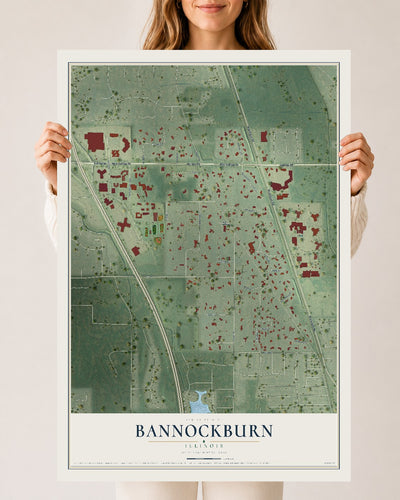 Map of Bannockburn, Illinois, 24 x 36 inch unframed archival matte print