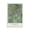Map of Barrington, Illinois, 12 x 18 inch unframed archival matte print