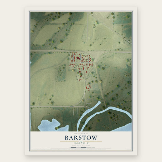 Barstow, Illinois map print, the full design