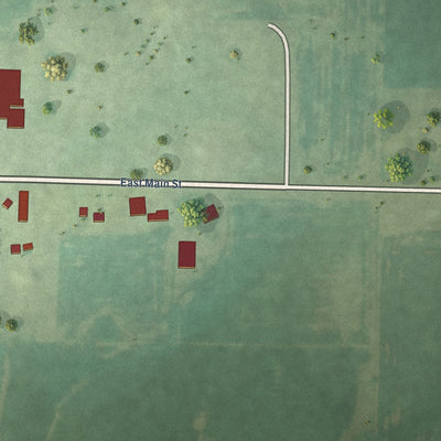 Second close-up of the map of Basco, Illinois print showing more streets and buildings