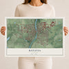 Map of Batavia, Illinois, 12 x 18 inch unframed archival matte print