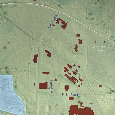 Second close-up of the map of Beardstown, Illinois print showing more streets and buildings