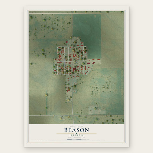 Beason, Illinois map print, the full design