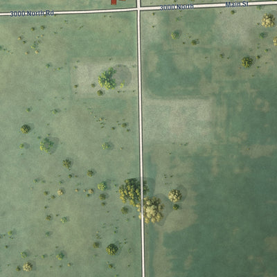 Second close-up of the map of Beaverville, Illinois print showing more streets and buildings