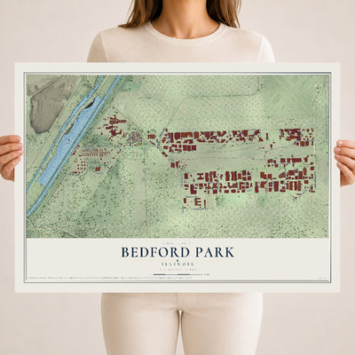 Map of Bedford Park, Illinois, 18 x 24 inch unframed archival matte print