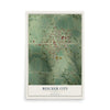 Map of Beecher City, Illinois, 12 x 18 inch unframed archival matte print