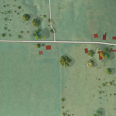 Second close-up of the map of Belknap, Illinois print showing more streets and buildings
