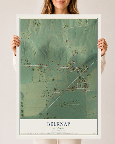 Map of Belknap, Illinois, 24 x 36 inch unframed archival matte print