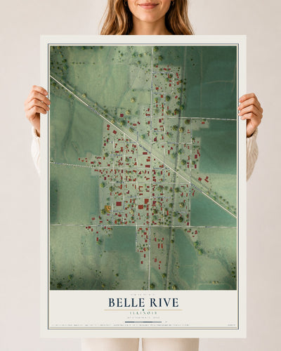 Map of Belle Rive, Illinois, 24 x 36 inch unframed archival matte print