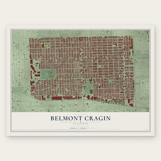 Belmont Cragin, Illinois map print, the full design