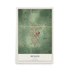 Map of Benson, Illinois, 12 x 18 inch unframed archival matte print