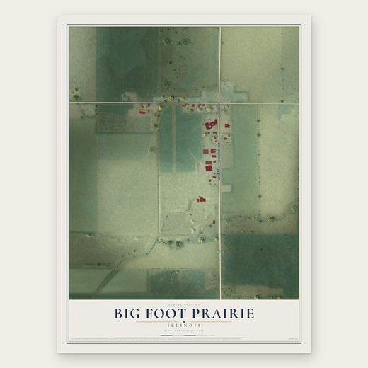 Big Foot Prairie, Illinois map print, the full design