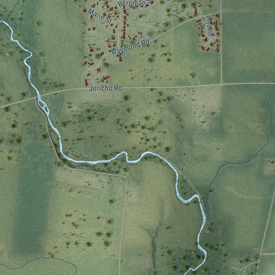 Second close-up of the map of Big Rock, Illinois print showing more streets and buildings