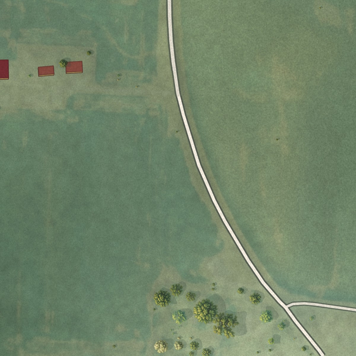 Second close-up of the map of Bishop Hill, Illinois print showing more streets and buildings