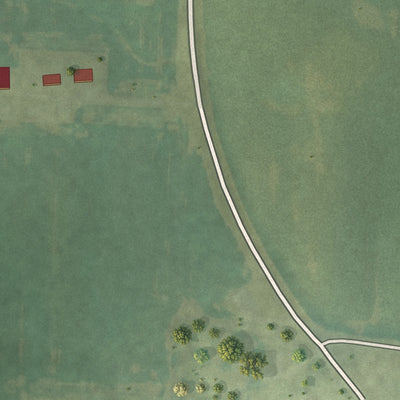 Second close-up of the map of Bishop Hill, Illinois print showing more streets and buildings