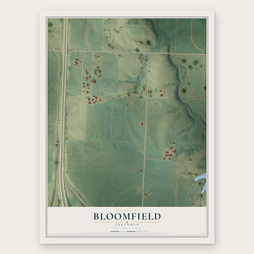 Bloomfield, Illinois map print, the full design
