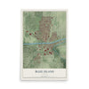 Map of Blue Island, Illinois, 12 x 18 inch unframed archival matte print