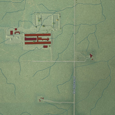 Close-up of the map of Blue Ridge, Illinois print showing street and building detail