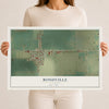 Map of Bondville, Illinois, 12 x 18 inch unframed archival matte print