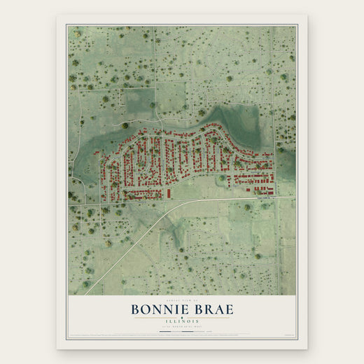 Bonnie Brae, Illinois map print, the full design