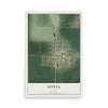 Map of Bowen, Illinois, 12 x 18 inch unframed archival matte print
