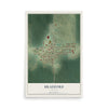 Map of Bradford, Illinois, 12 x 18 inch unframed archival matte print