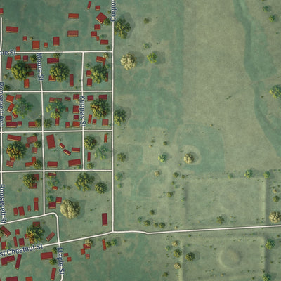 Second close-up of the map of Bridgeport, Illinois print showing more streets and buildings