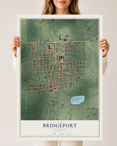 Map of Bridgeport, Illinois, 24 x 36 inch unframed archival matte print