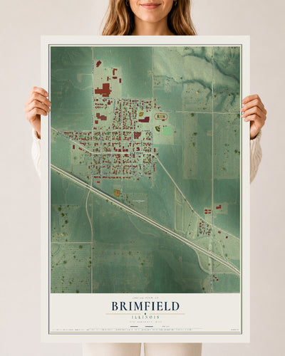 Map of Brimfield, Illinois, 24 x 36 inch unframed archival matte print