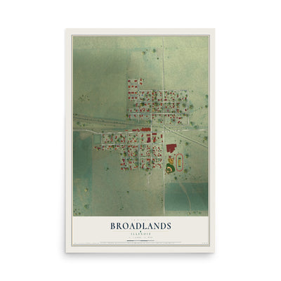 Map of Broadlands, Illinois, 12 x 18 inch unframed archival matte print