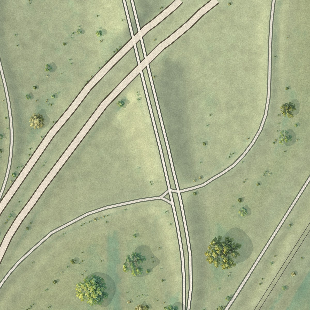 Second close-up of the map of Broadwell, Illinois print showing more streets and buildings