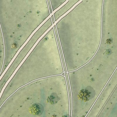 Second close-up of the map of Broadwell, Illinois print showing more streets and buildings