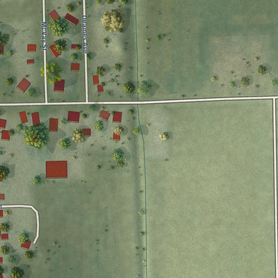 Second close-up of the map of Brocton, Illinois print showing more streets and buildings