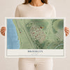 Map of Brooklyn, Illinois, 12 x 18 inch unframed archival matte print