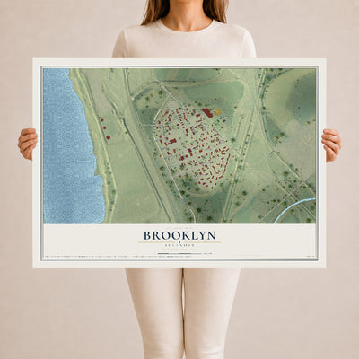 Map of Brooklyn, Illinois, 24 x 36 inch unframed archival matte print