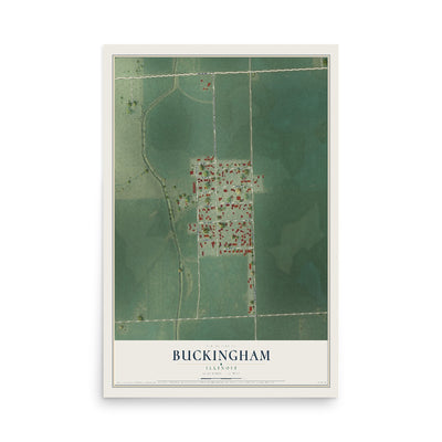 Map of Buckingham, Illinois, 12 x 18 inch unframed archival matte print