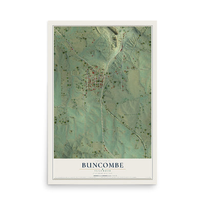 Map of Buncombe, Illinois, 12 x 18 inch unframed archival matte print