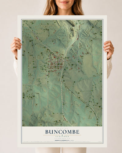 Map of Buncombe, Illinois, 24 x 36 inch unframed archival matte print