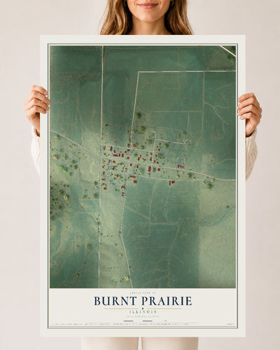 Map of Burnt Prairie, Illinois, 24 x 36 inch unframed archival matte print