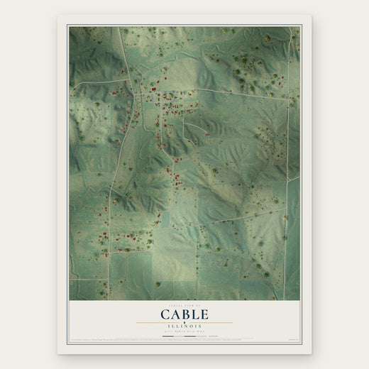 Cable, Illinois map print, the full design