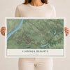 Map of Cahokia Heights, Illinois, 12 x 18 inch unframed archival matte print