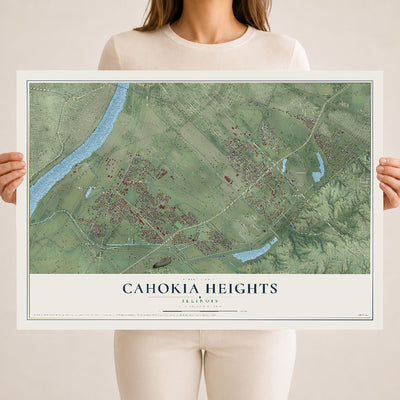 Map of Cahokia Heights, Illinois, 18 x 24 inch unframed archival matte print
