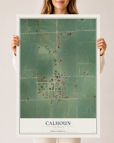 Map of Calhoun, Illinois, 24 x 36 inch unframed archival matte print