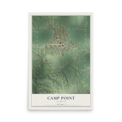 Map of Camp Point, Illinois, 12 x 18 inch unframed archival matte print