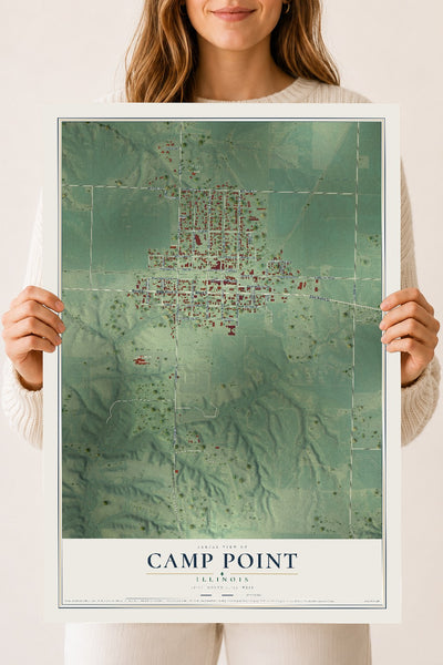 Map of Camp Point, Illinois, 18 x 24 inch unframed archival matte print