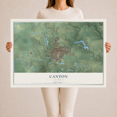 Map of Canton, Illinois, 24 x 36 inch unframed archival matte print