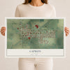 Map of Capron, Illinois, 12 x 18 inch unframed archival matte print
