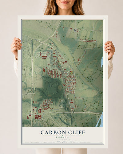 Map of Carbon Cliff, Illinois, 24 x 36 inch unframed archival matte print
