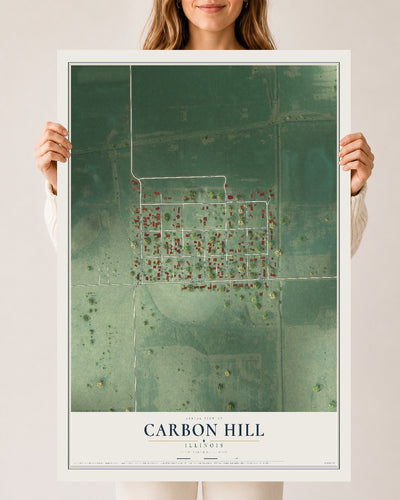 Map of Carbon Hill, Illinois, 24 x 36 inch unframed archival matte print